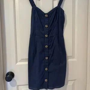 Brandy Melville Dresses Abercrombie Fitch Button Up Cami Dress In Navy Poshmark